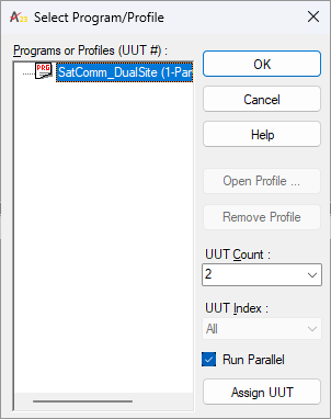 Select Program / Profile